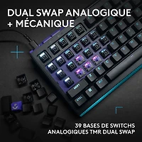 Clavier de jeu mécanique tactile et analogique rétroéclairé DUAL SWAP TMR G G512 X 75 format 75 % de Logitech - Anglais