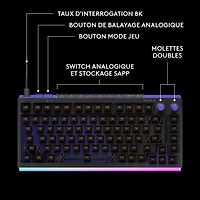 Clavier de jeu mécanique tactile et analogique rétroéclairé DUAL SWAP TMR G G512 X 75 format 75 % de Logitech - Anglais