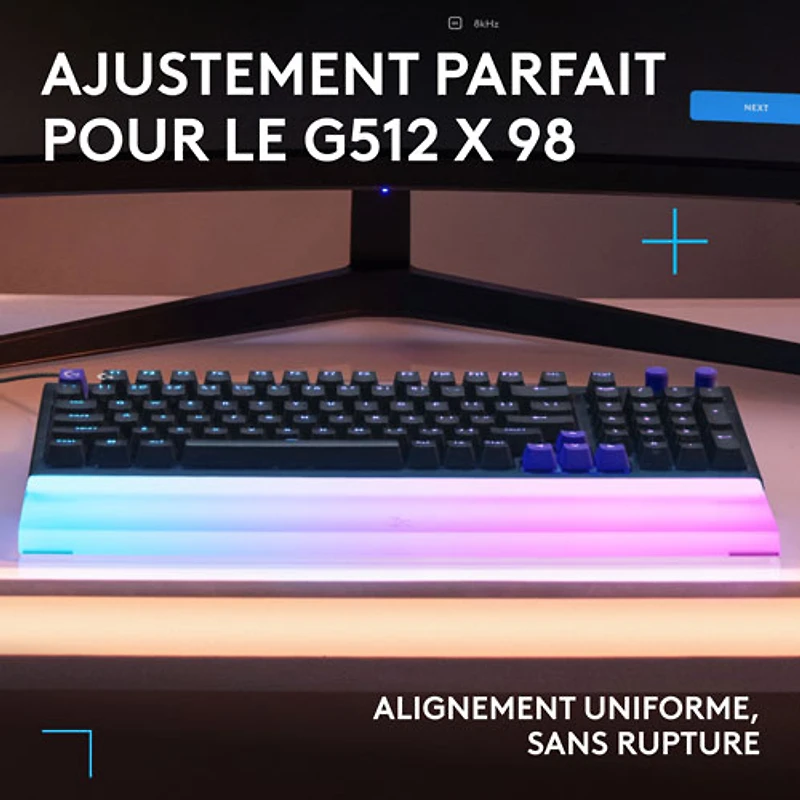 Repose paume amplifiant la barre lumineuse G G512 PRO X LIGHTSYNC de Logitech