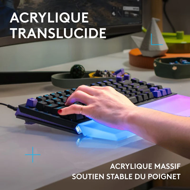 Repose paume amplifiant la barre lumineuse G G512 PRO X LIGHTSYNC de Logitech