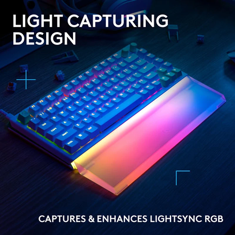 Logitech G G512 X 75 LIGHTSYNC Lightbar-Amplifying Palm Rest - Transparent