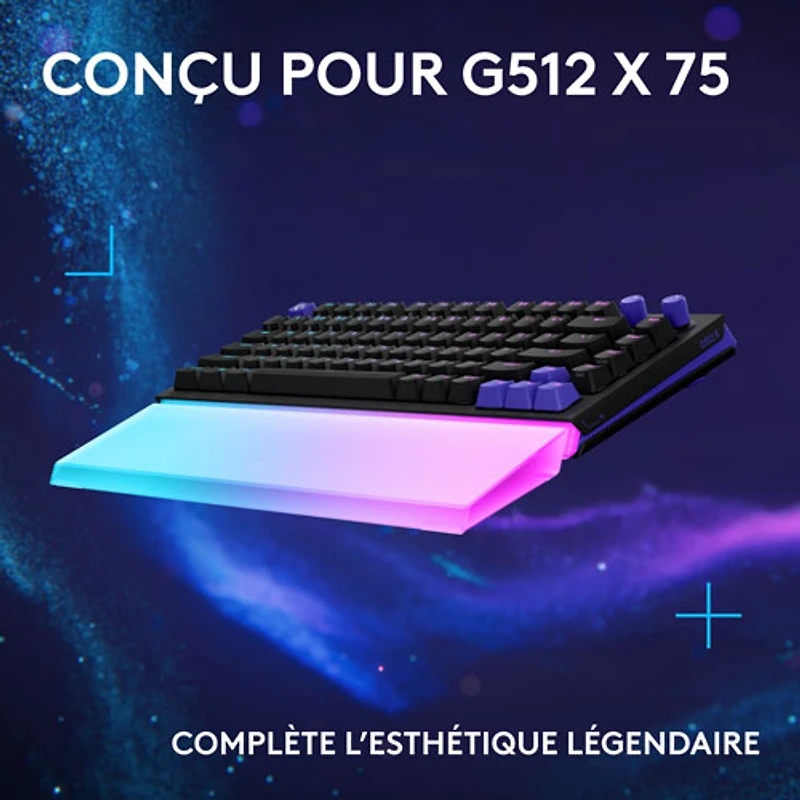 Logitech G G512 X 75 LIGHTSYNC Lightbar-Amplifying Palm Rest - Transparent