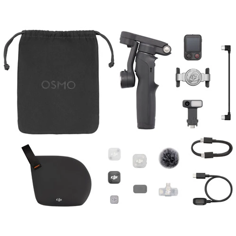 Ensemble de création avec stabilisateur à cardan Osmo Mobile 8P de DJI pour téléphone intelligent
