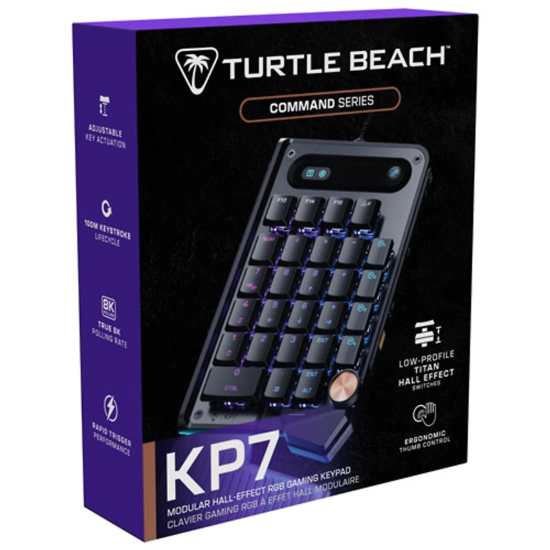 Turtle Beach Command Series KP7 Backlit Hall Effect Titan Switches Modular keypad - Black - Bilingual