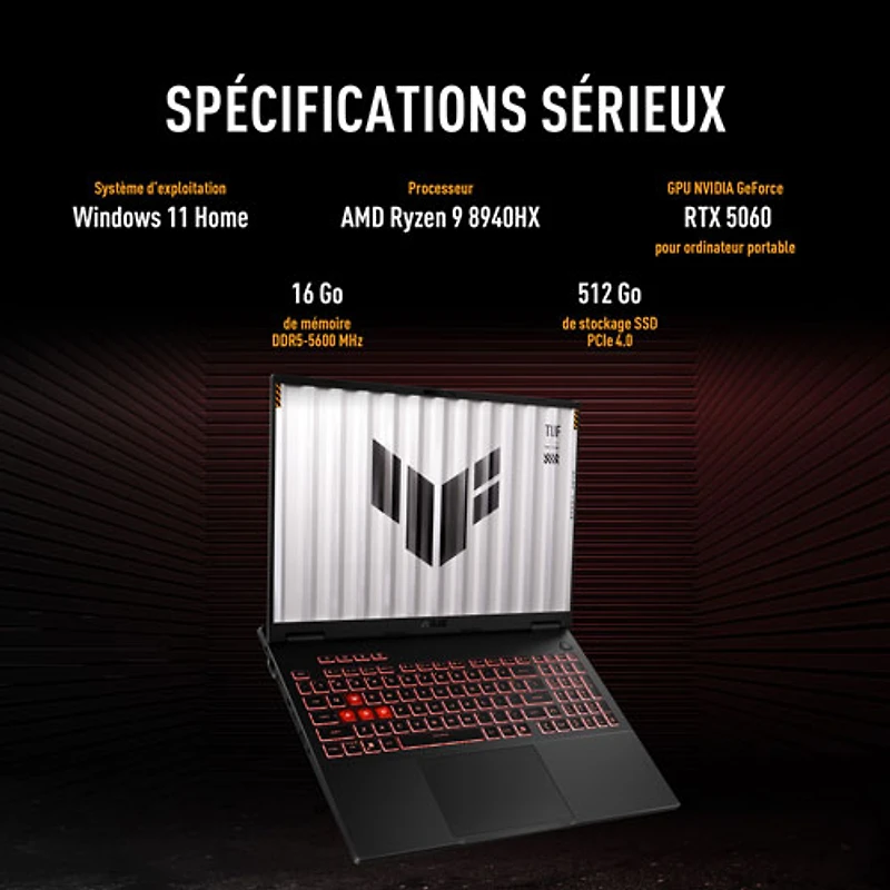 ASUS TUF Gaming A16 16" Gaming Laptop - Jaeger Gray (AMD Ryzen 9 8940HX/16GB RAM/512GB SSD/GeForce RTX 5060/Win11)