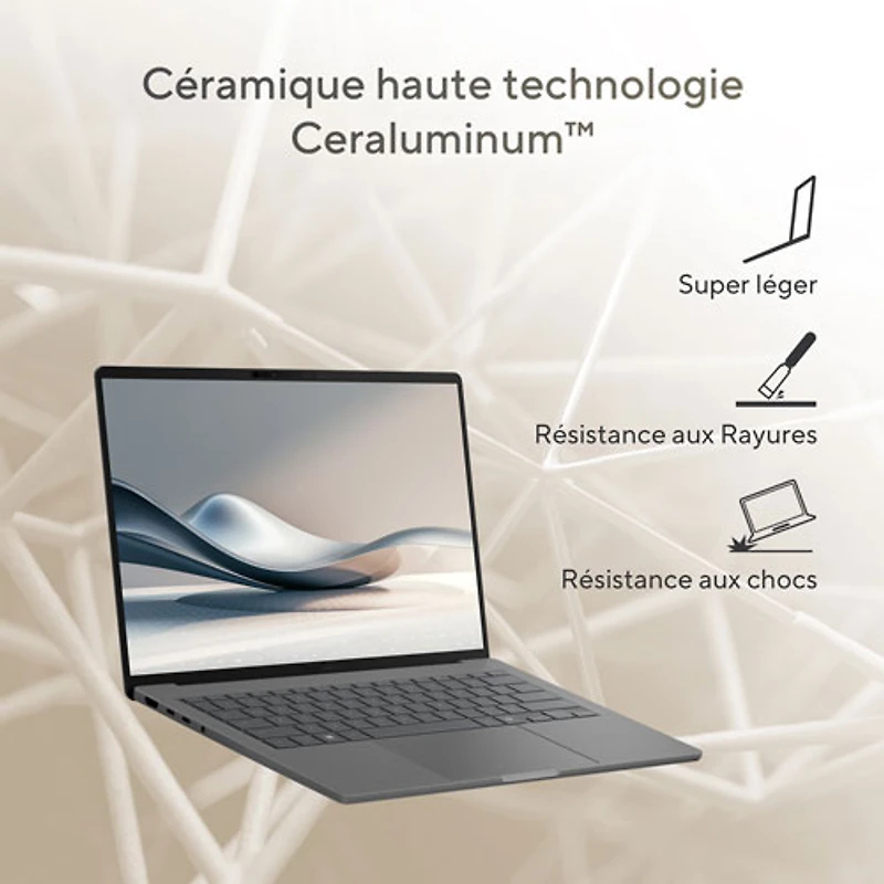 ASUS Zenbook A14 14" Laptop - Iceland Gray (Snapdragon X X1 26 100/16GB RAM/512GB SSD/Windows 11 Home)