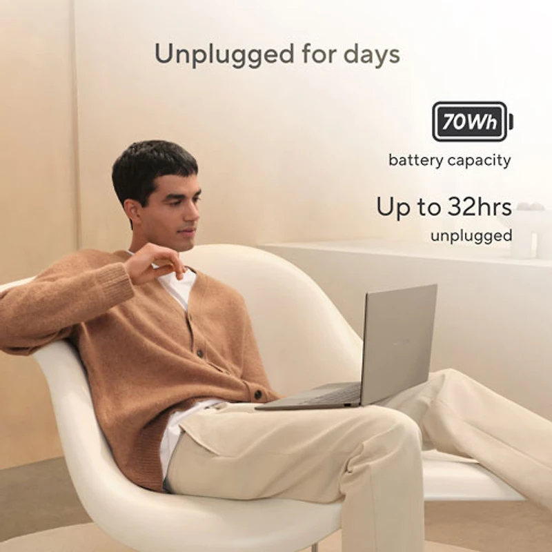 ASUS Zenbook A14 14" Laptop - Iceland Gray (Snapdragon X X1 26 100/16GB RAM/512GB SSD/Windows 11 Home)