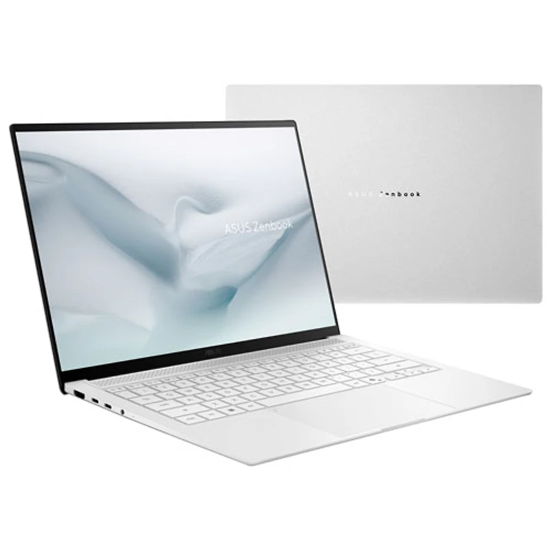 Portable à écran tactile de 14 po Zenbook S14 AI PC d'ASUS - Blanc scandinave (Core Ultra 7 355 d'Intel/RAM 16 Go/SSD 512 Go/Win11)