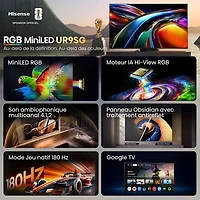 Téléviseur intelligent Google mini-DEL RGB HDR UHD 4K UR9SG de 65 po de Hisense (65UR9SG) - 2026