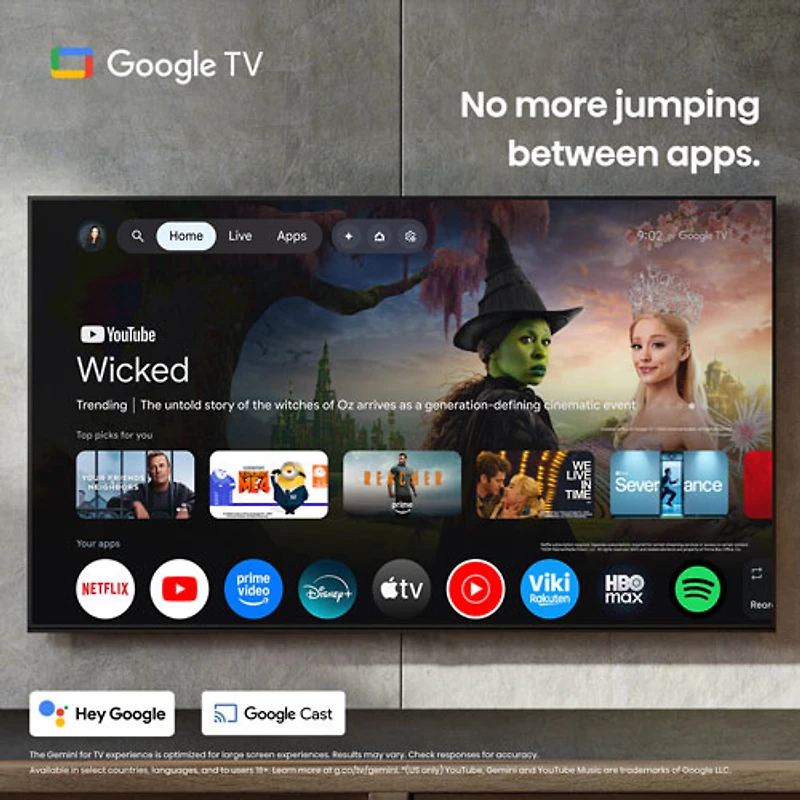 Téléviseur intelligent Google mini-DEL RVB HDR UHD 4K UR9SG de 75 po de Hisense (75UR9SG) - 2026