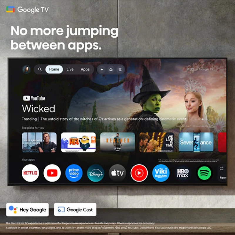 Téléviseur intelligent Google avec IA mini-DEL Hi-QLED HDR UHD 4K M7SG de 75 po de Hisense (75M7SG) - 2026