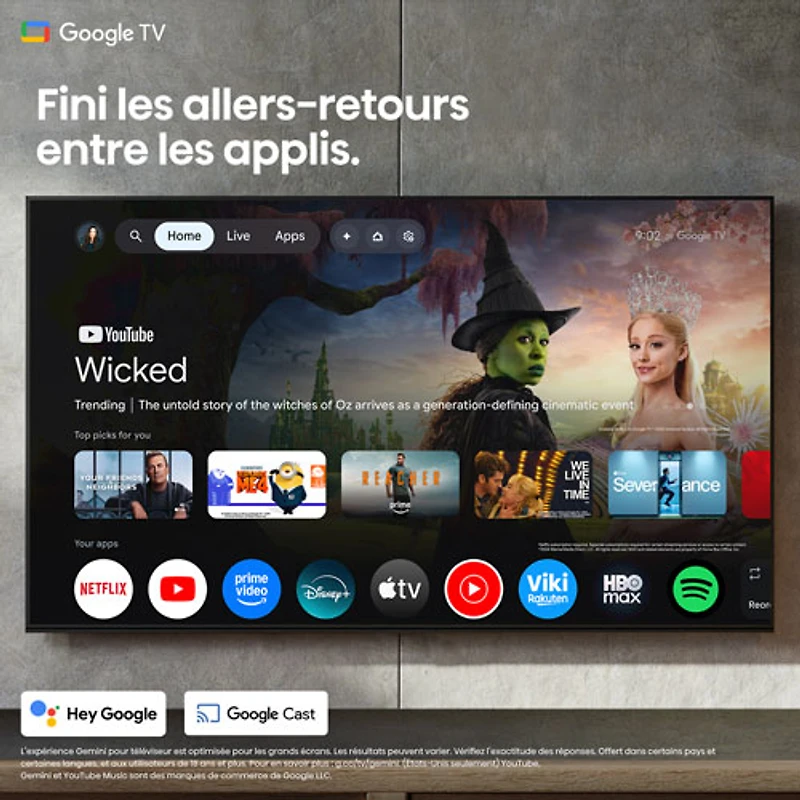 Téléviseur intelligent Google avec IA mini-DEL Hi-QLED HDR UHD 4K M7SG de 75 po de Hisense (75M7SG) - 2026