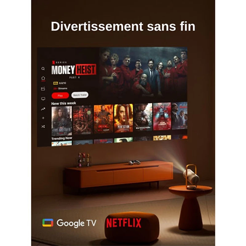 Projecteur de cinéma maison DEL HD 1080p Vibe One de XGIMI (WM03M) - Bleu étincelle