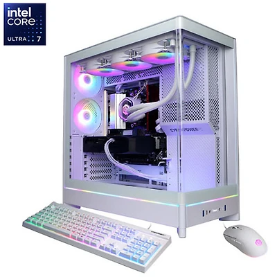 Ordinateur de jeu Gamer Supreme de CyberPowerPC - Blanc (Core Ultra 7 270K Plus d'Intel/RAM 16 Go/SSD 1 To/GeForce RTX 5060 Ti) - Anglais