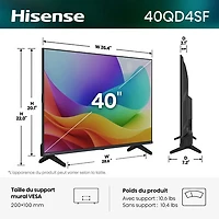 Téléviseur intelligent Fire TV Hi-QLED HD 1080p QD4 de 40 po de Hisense (40QD4SF) - 2026