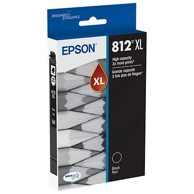 Cartouche d'encre noire DURABrite Ultra T812 XL et couleur T812 d'Epson (T812XL-BCS) - Paquet de 4