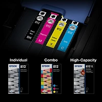 Cartouche d'encre noire DURABrite Ultra T812 XL et couleur T812 d'Epson (T812XL-BCS) - Paquet de 4
