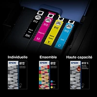 Cartouche d'encre noire DURABrite Ultra T812 XL et couleur T812 d'Epson (T812XL-BCS) - Paquet de 4