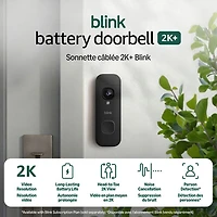 Blink 2K+ Wire-Free Wi-Fi Video Doorbell - Black
