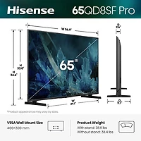 Hisense 65" QD8SF-Pro Series 4K UHD HDR Mini-LED QLED Fire TV Smart TV (65QD8SF Pro) - 2026