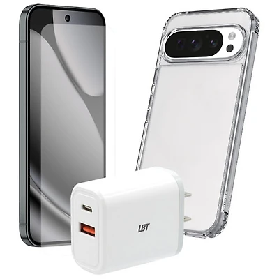 TUFF8 3-in-1 Accessory Starter Bundle for Pixel 10 Pro - Clear