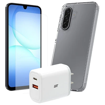 Ensemble d'accessoires de démarrage 3-en-1 de TUFF8 pour Galaxy A17 - Transparent