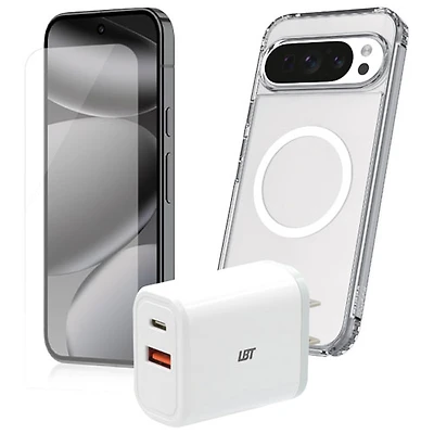 TUFF8 3-in-1 Accessory Bundle for Pixel 10/10 Pro - Clear