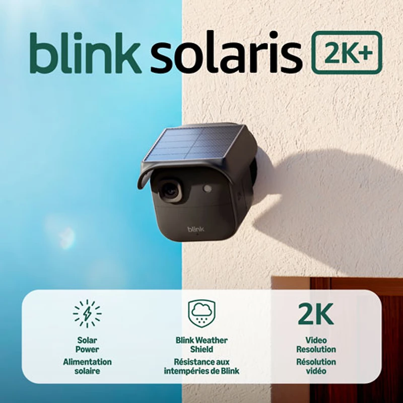 Blink Outdoor 2K+ Wi-Fi 2K IP Camera with Solaris Battery Pack - Black