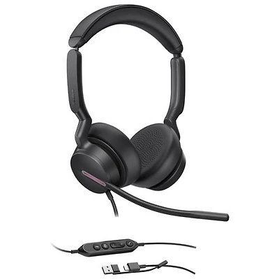 Yealink UH46 AI Noise Cancellation Wired Headset with Microphone - Black