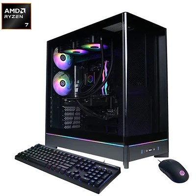 Ordinateur de jeu Gamer Supreme de CyberPowerPC (Ryzen 7 9700X d'AMD/Mémoire vive 32 Go/SSD 2 To/Radeon RX 9060 XT/Windows 11) - Anglais