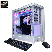 Ordinateur de jeu Gamer Supreme de CyberPowerPC - Blanc (Ryzen 9 9900X d'AMD/Mémoire vive 32 Go/SSD 2 To/Radeon RX 9070 XT/Win11) - Anglais