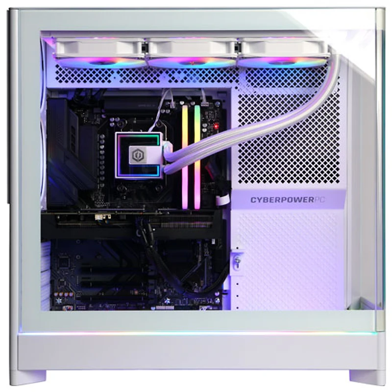 Ordinateur de jeu Gamer Supreme de CyberPowerPC - Blanc (Ryzen 9 9900X d'AMD/Mémoire vive 32 Go/SSD 2 To/Radeon RX 9070 XT/Win11) - Anglais