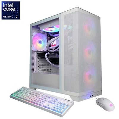 Ordinateur de jeu Gamer Supreme de CyberPowerPC - Blanc (Core Ultra 7 265F d'Intel/RAM 32 Go/SSD 2 To/GeForce RTX 5060 Ti) - Anglais