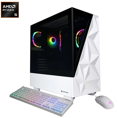 CyberPowerPC Gamer Master Gaming PC - RTX 5060, AMD Ryzen 5 8400F, 16GB Memory, 2TB SSD, Win 11, White