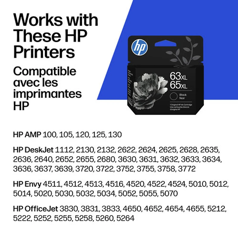 Cartouche d'encre noire 63XL/65XL de HP (B7RT5AN)