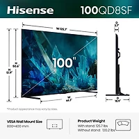 Hisense 100" QD8SF 4K UHD HDR Mini-LED QLED Fire TV Smart TV (100QD8SF) - 2026