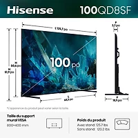 Hisense 100" QD8SF 4K UHD HDR Mini-LED QLED Fire TV Smart TV (100QD8SF) - 2026
