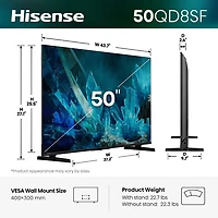 Hisense 50" QD8SF 4K UHD HDR Mini-LED QLED Fire TV Smart TV (50QD8SF) - 2026