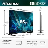 Hisense 55" QD8SF 4K UHD HDR Mini-LED QLED Fire TV Smart TV (55QD8SF) - 2026