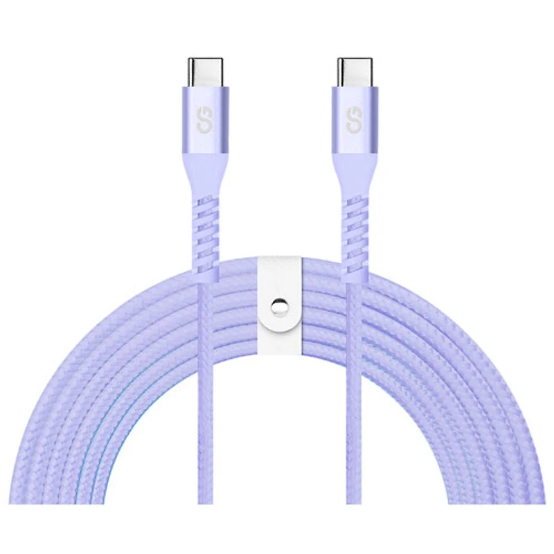 LOGiiX Vibrance XL 3m (9.84 ft.) Braided USB-C to USB-C Cable (LGX-13883) - Lavender