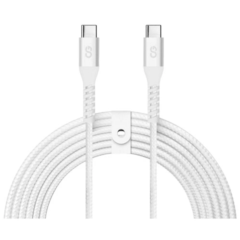 LOGiiX Vibrance XL 3m (9.84 ft.) Braided USB-C to USB-C Cable (LGX-13882) - White