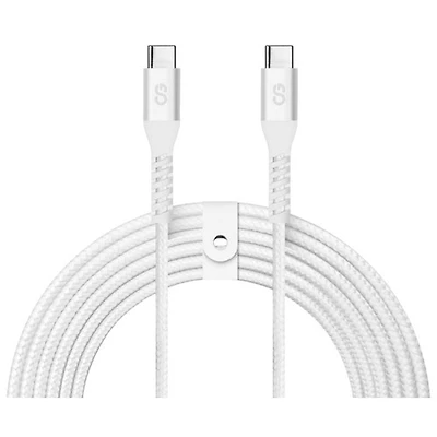 LOGiiX Vibrance XL 3m (9.84 ft.) Braided USB-C to USB-C Cable (LGX-13882) - White