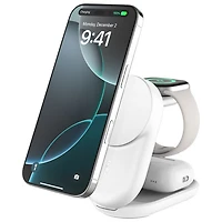Belkin 3-in-1 25W Qi2 Wireless Charging Station with MagSafe - White