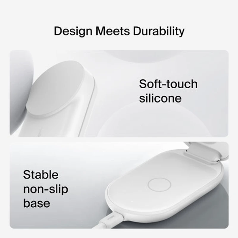 Belkin 3-in-1 25W Qi2 Wireless Charging Station with MagSafe - White