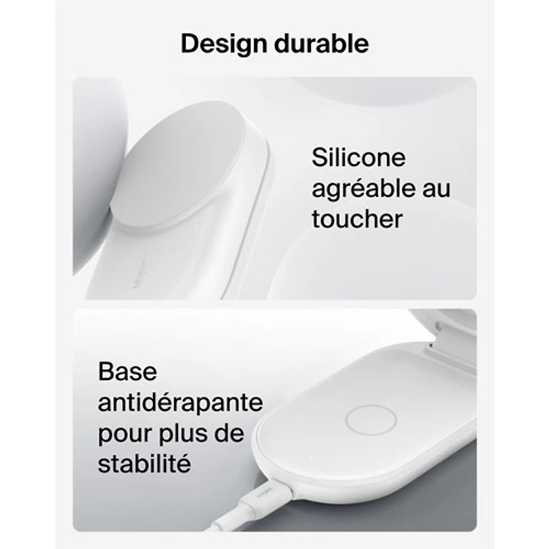 Belkin 3-in-1 25W Qi2 Wireless Charging Station with MagSafe - White