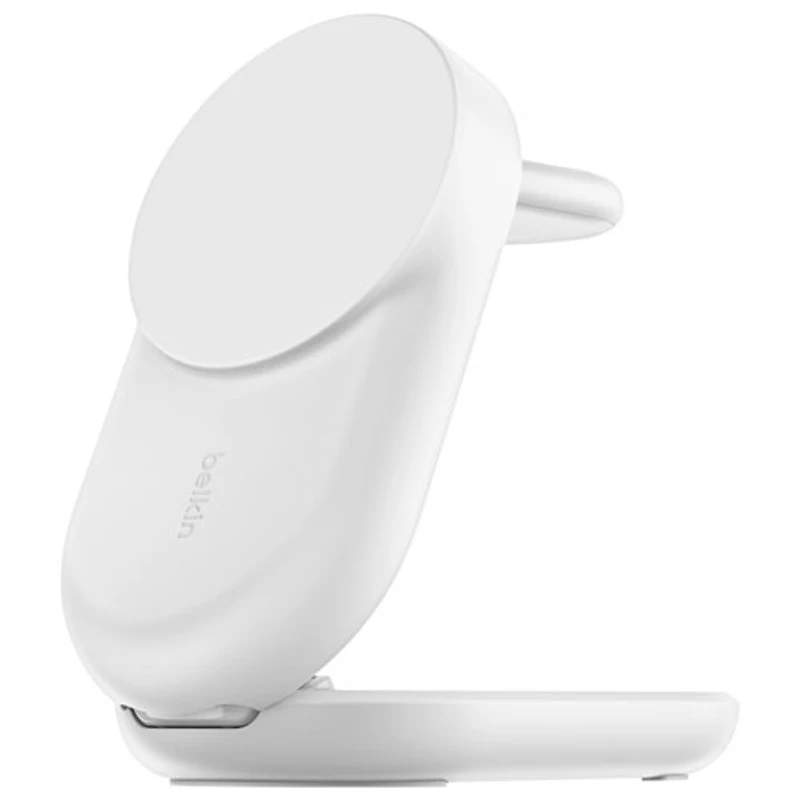 Belkin 3-in-1 25W Qi2 Wireless Charging Station with MagSafe - White