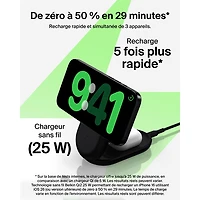 Belkin 3-in-1 25W Qi2 Wireless Charging Station with MagSafe - Black