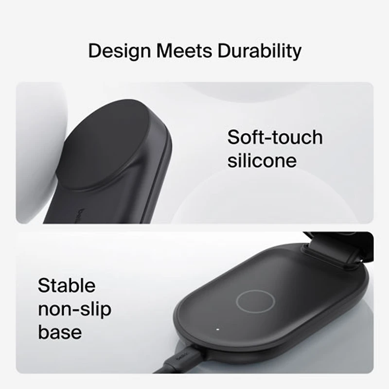 Belkin 3-in-1 25W Qi2 Wireless Charging Station with MagSafe - Black