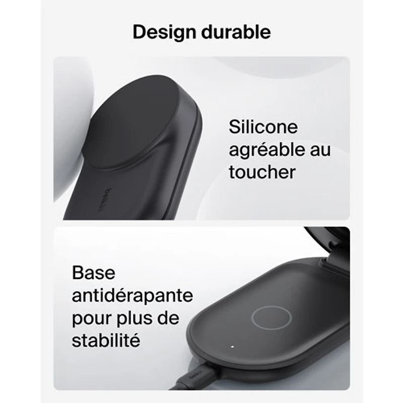 Belkin 3-in-1 25W Qi2 Wireless Charging Station with MagSafe - Black