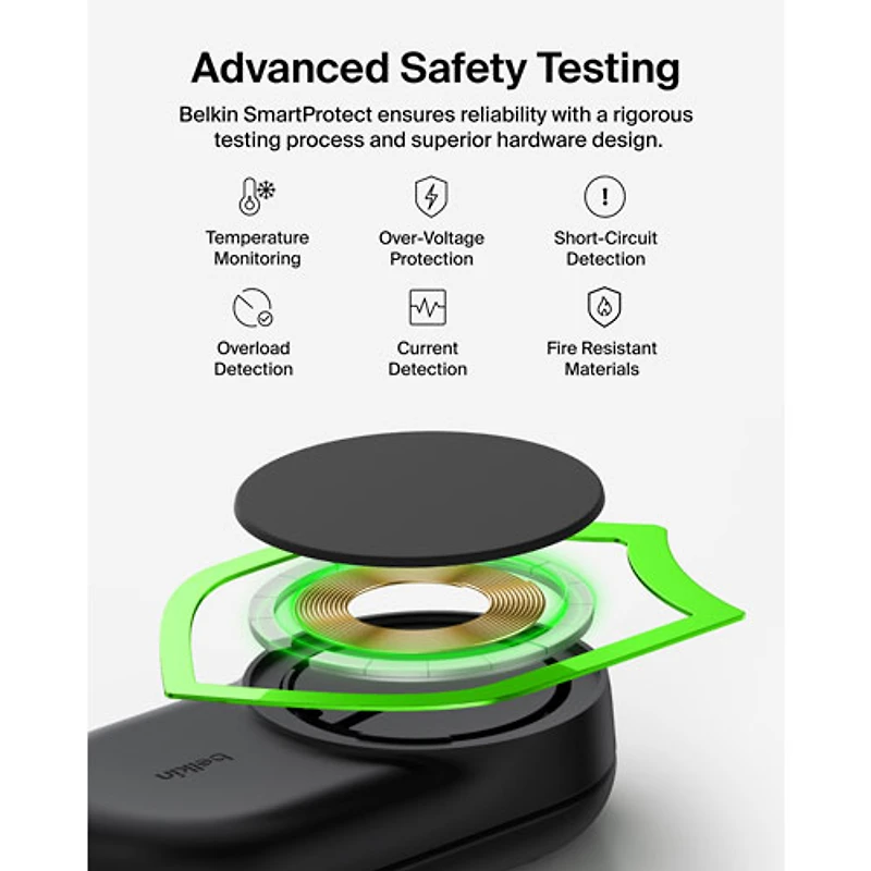 Belkin 3-in-1 25W Qi2 Wireless Charging Station with MagSafe - Black